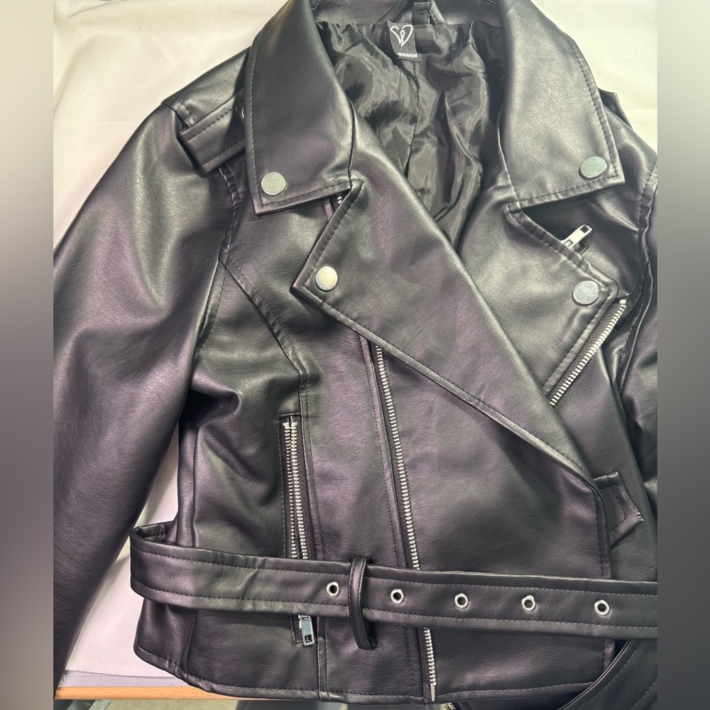 Windsor Black Leather Moto Jacket with Asymmetrical Zipper